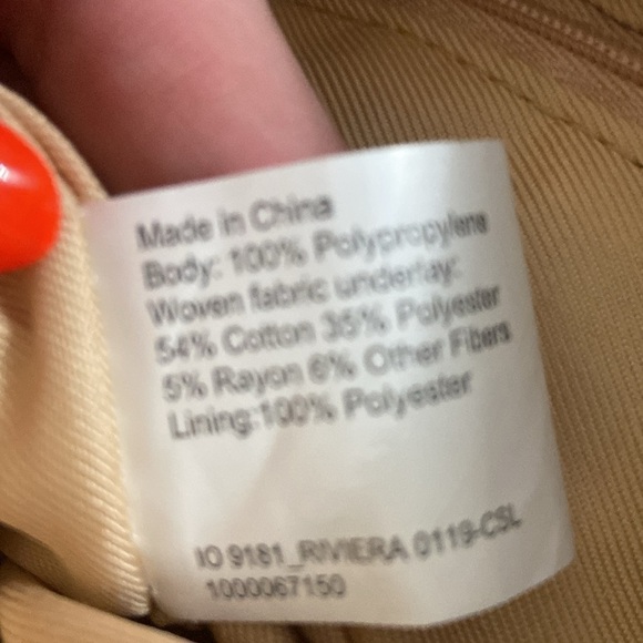 The Sak neutral stripe crochet over gold metallic shoulder bag top zipper - Picture 13 of 13